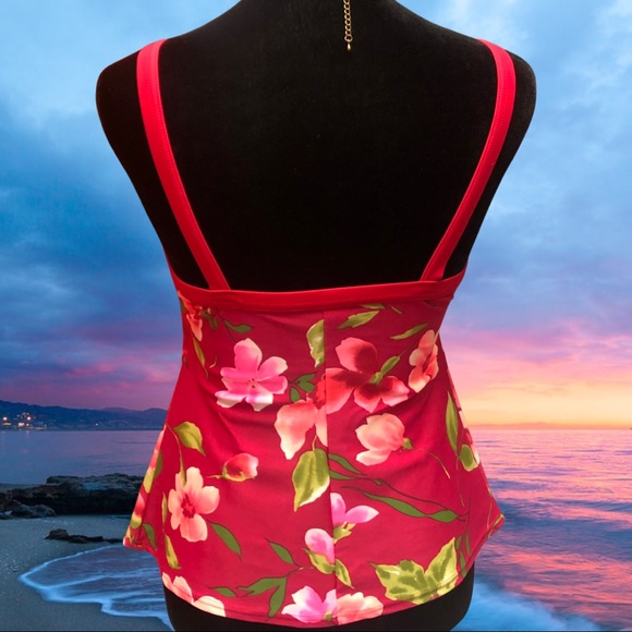 80s Floral tankini top - Picture 3 of 3